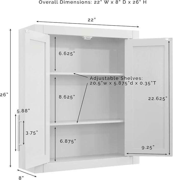 Crosley Furniture Savannah Wall Mounted Bathroom Storage Medicine Cabinet - Image 2