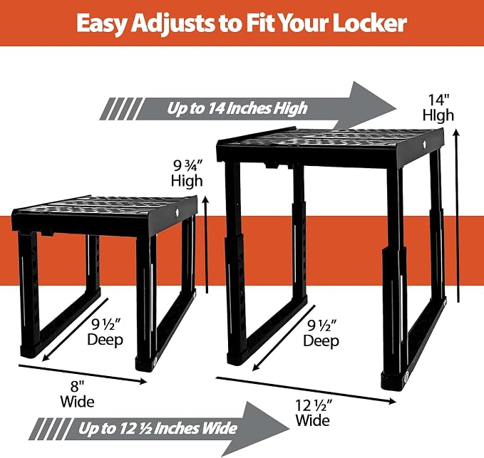 Locker Organizer Shelf， Adjustable Width and Height, Ideal Locker Shelf - Image 2