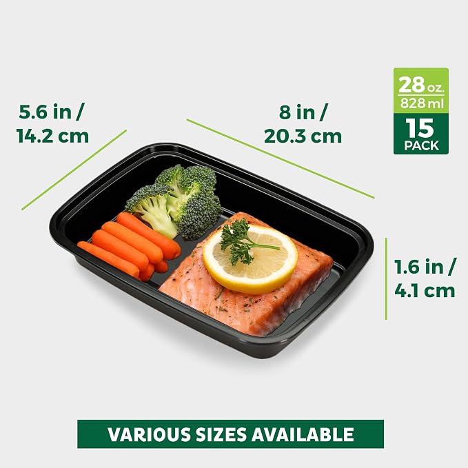 Freshware Meal Prep Containers 15 Count Compartment Food Storage Containers - Image 4