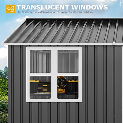 DWVO 10x8ft Metal Outdoor Storage Shed - Image 5