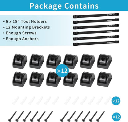 6 Pieces 18" Magnetic Tool Holder Strip, Metal Tool Organizer Rack - Image 7