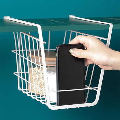Fdit Metal Wire Rack Hanging Shelf, Under Cabinet Shelf Basket Organizer - Image 5