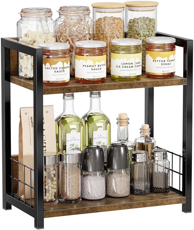 Simple Trending Countertop Shelf Organizer, 2 Tier Kitchen Spice Rack, Coffee by SimpleTrending