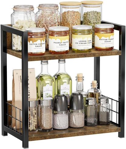 Simple Trending Countertop Shelf Organizer, 2 Tier Kitchen Spice Rack, Coffee by SimpleTrending