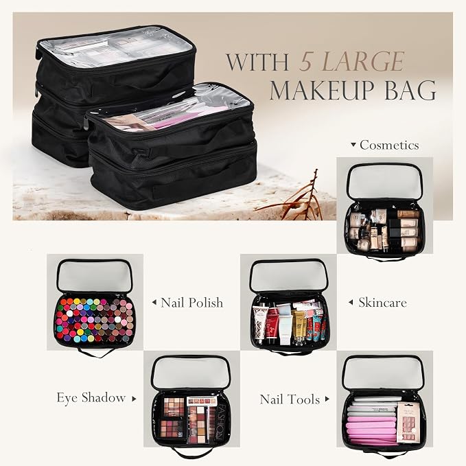 Stagiant Rolling Makeup Case Professional Travel Makeup Organizer Make up - Image 4