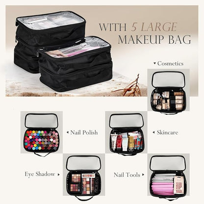 Stagiant Rolling Makeup Case Professional Travel Makeup Organizer Make up - Image 4