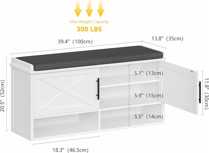 Farmhouse Shoe Storage Bench - Image 3