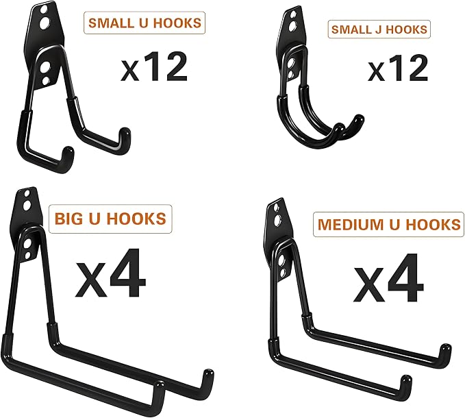 32 Pack Steel Garage Hooks Heavy Duty, Utility Wall Mount Hook - Image 2