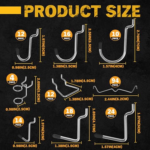 ELEAD 260 Piece Pegboard Hooks 1/8 and 1/4 inch Peg Board Organizer Accessories - Image 6