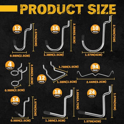 ELEAD 260 Piece Pegboard Hooks 1/8 and 1/4 inch Peg Board Organizer Accessories - Image 6