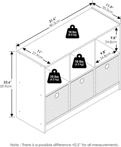 Furinno Basic Book Shelf, 6-Cube Bookshelf - Image 3