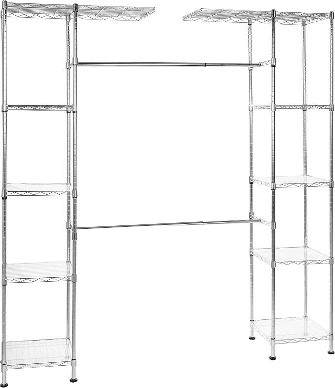 Amazon Basics Expandable Adjustable Metal Closet Organizer by AmazonBasics