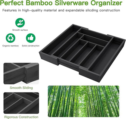 Pipishell Bamboo Expandable Drawer Organizer - Image 3