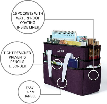 JJRING Craft Organizer Tote Bag, Large Art Storage Caddy - Image 5
