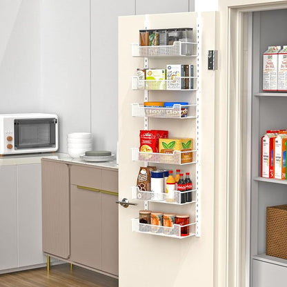 12.3" W Narrow Over the Door Pantry Organizer, 6-Tier Over the Door Organizer - Image 6
