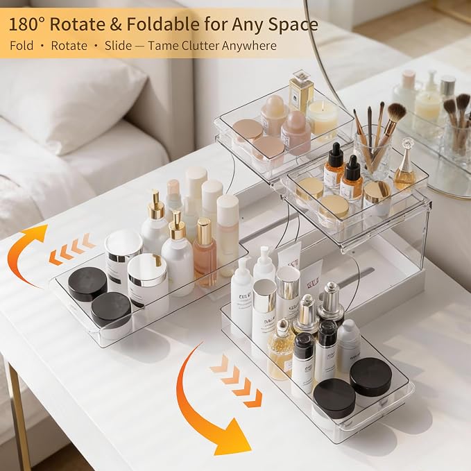 Attelite Makeup Organizer 2-Tier Makeup Storage Cosmetics Organizer - Image 2