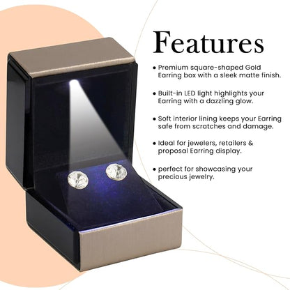 Novel Box Square Shaped Gold Earring Box - Image 3