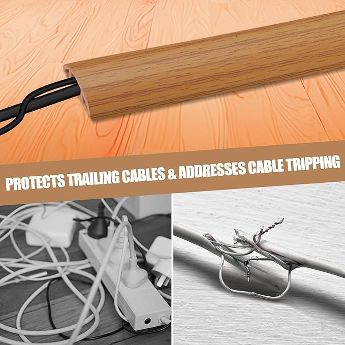 Floor Cord Cover Self Adhesive Cord Hider, 3.3FT Cable Management, Extension - Image 6
