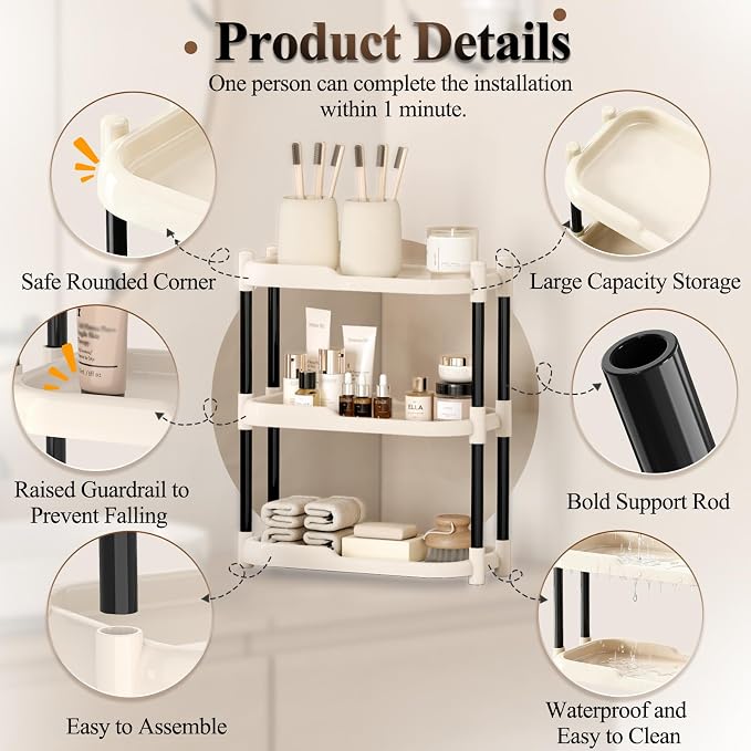 MARTY Bathroom Counter Organizer 3 Tier Makeup Organizer Countertop - Image 6