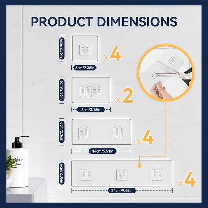 YASONIC 14-Pack Shower Caddy Adhesive Replacement - Image 5