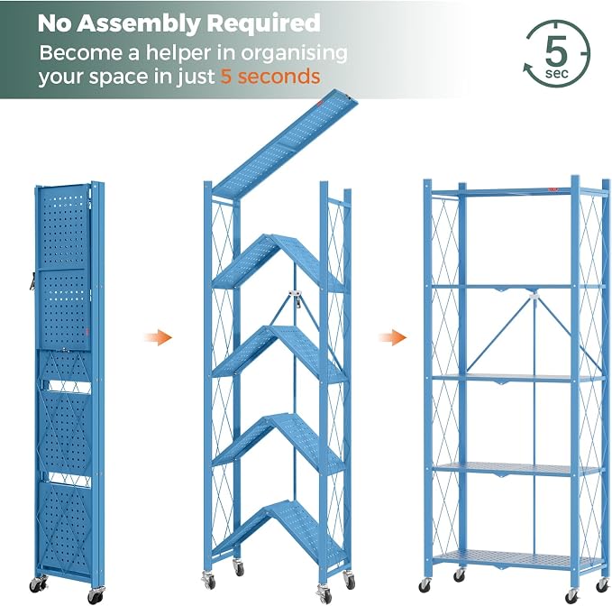 DEANIC 5-Shelf Folding Bookcase - Image 4