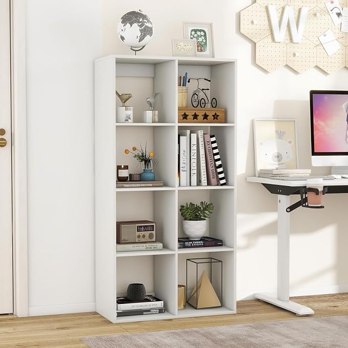 POWERSTONE 8 Cube Storage Organizer Set of 2, 4 Tier Cubby Bookshelf - Image 7