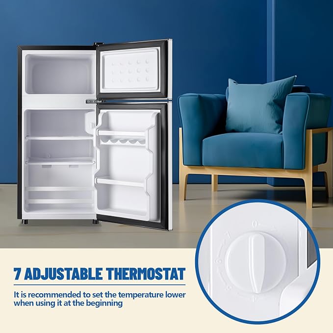 Tiny Personal Capacity Silver Refrigerator - Image 5