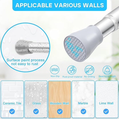 2 Pack Silver Tension Curtain Rod - Image 3