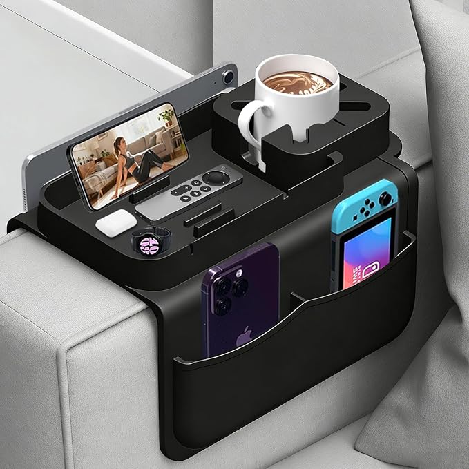 Silicone Couch Cup Holder Tray by Lebreary