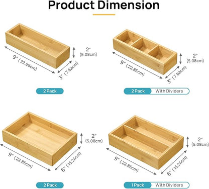 Vtopmart Bamboo Drawer Organizer Boxes - Image 2