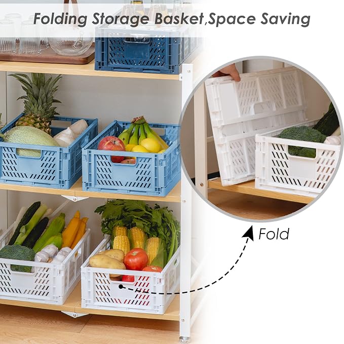 Plastic Drawer Organizer 4-Pack Collapsible Storage Boxes Crate Stackable - Image 6