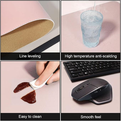 DAWNTREES Pink Desk Mat, Leather Desk Pad, Cork Desk Mat Protector, - Image 5