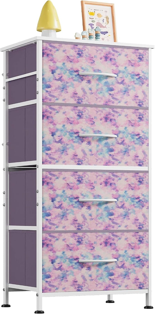 WLIVE Dresser with 4 Drawers, Storage Tower, Organizer Unit, Fabric Dresser by WLIVE