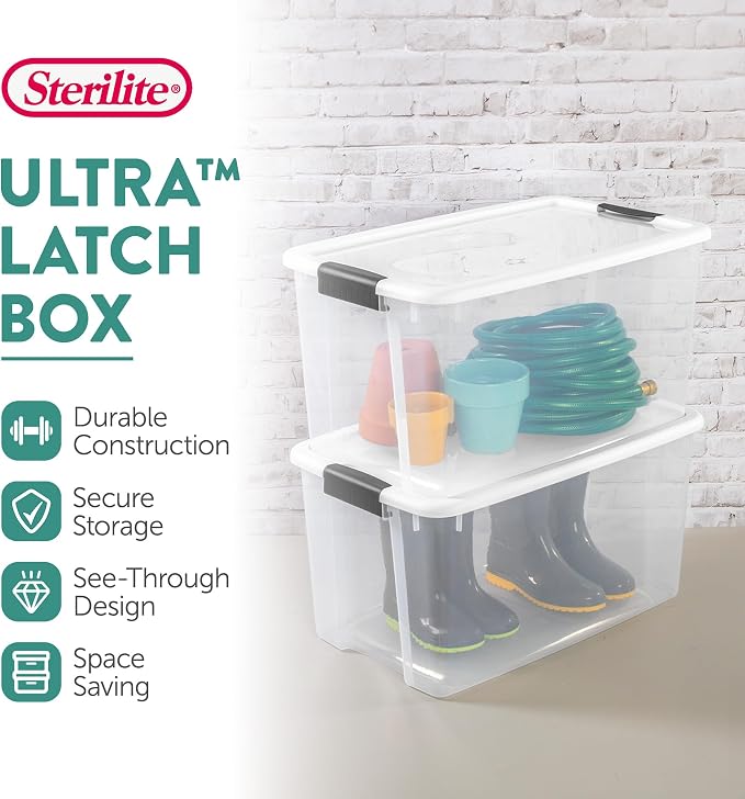 Sterilite 4 Pack Ultra Latching Box, Storage Bins - Image 2