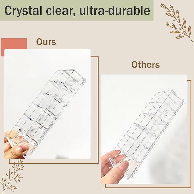 4 Pack Lipstick Organizer, 12 Slot Clear Acrylic Lipstick Holder, Makeup - Image 5