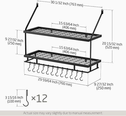 KES 30-Inch Kitchen Pot Rack - Image 6