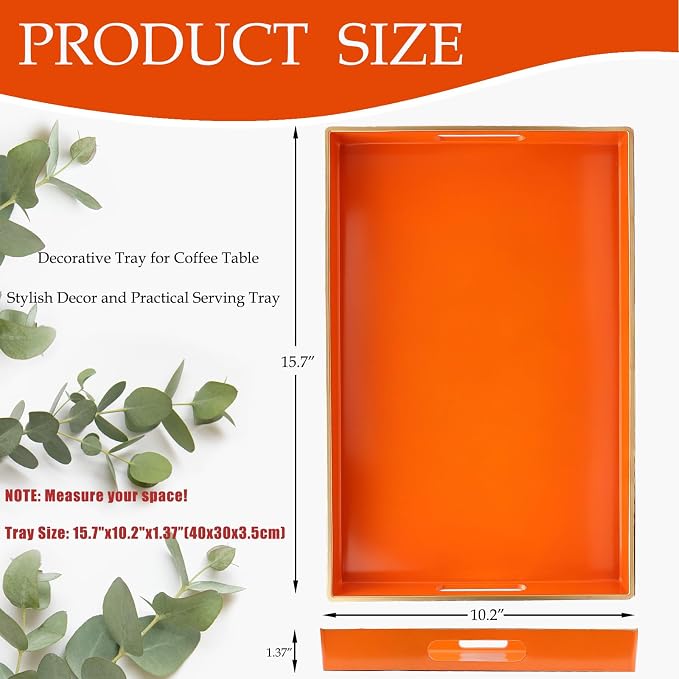 Spsyrine Orange Decorative Serving Tray - Image 3
