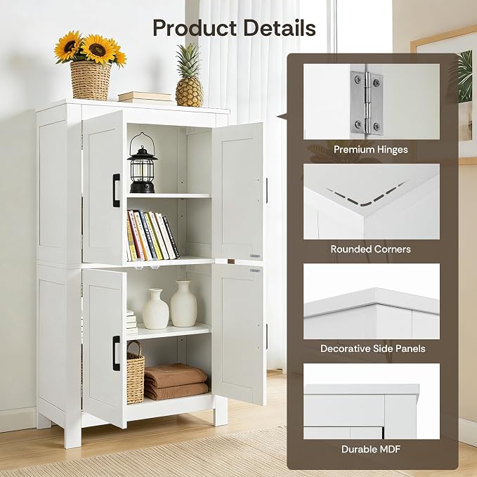 VUSIGN Bathroom Floor Cabinet, Farmhouse Storage Cabinet - Image 5