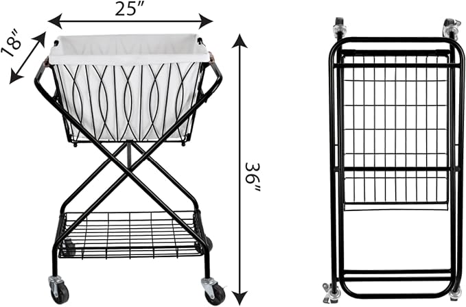 Artesa Verona Collapsible Laundry Cart - Image 9
