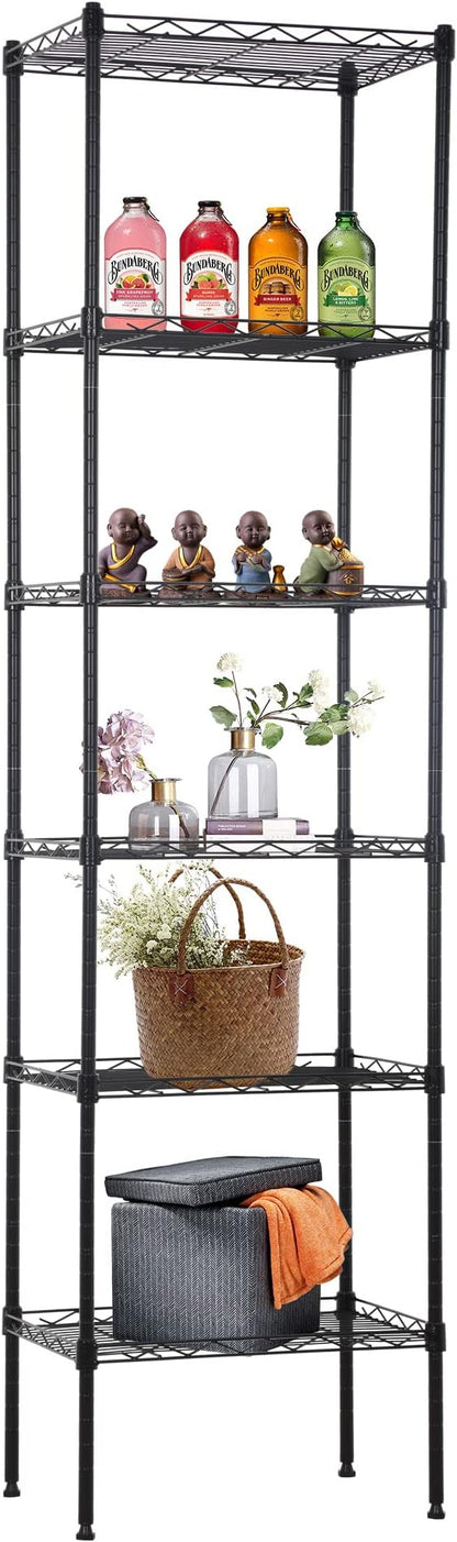 FDW 6 Tier Wire Shelving 17L x 12W x 64H Pantry Shelves Storage Rack Shelving by FDW