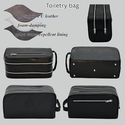 Dopp Gift Large Travel Toiletry Bag Premium Quality PU Leather Two compartments - Image 5