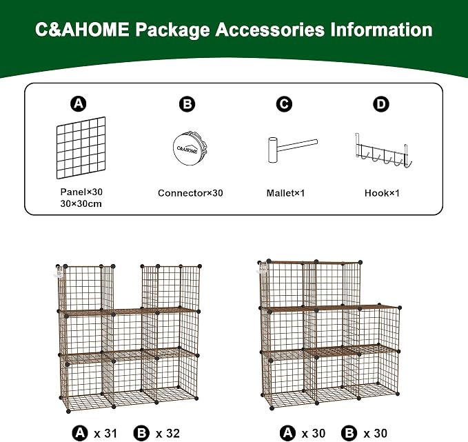 C&AHOME Wire Cube Storage, 8 - Image 7