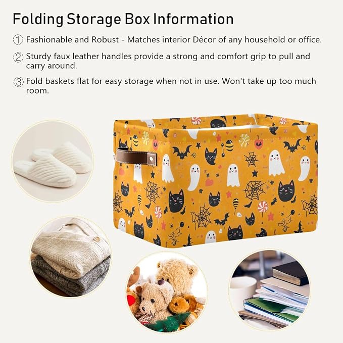 Halloween Black Cat Foldable Storage Basket - Image 5