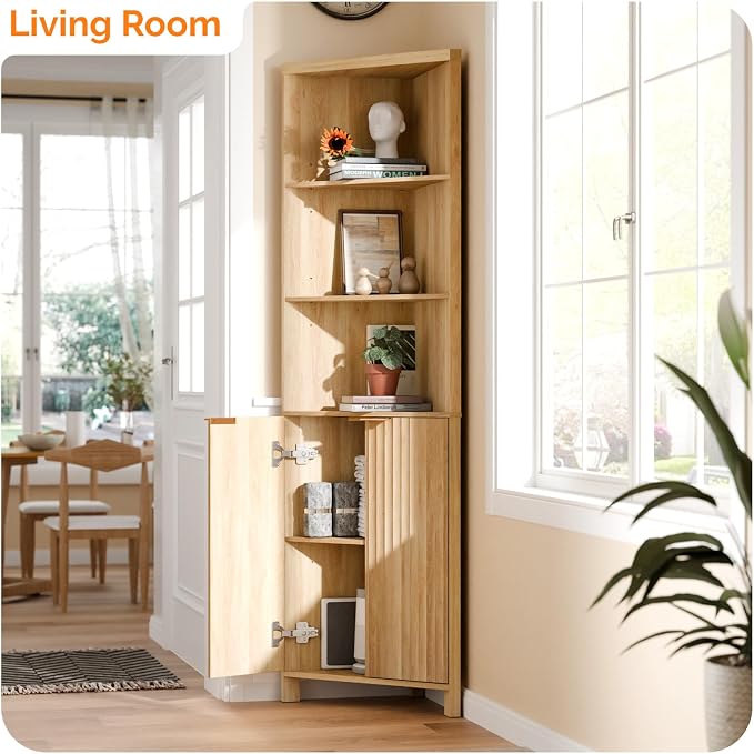 VINGLI 68" Tall Corner Cabinet - Image 7