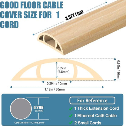 Floor Cord Covers for Wires 3.3FT Cable Hider Wire Cover Self Adhesive Cord - Image 2