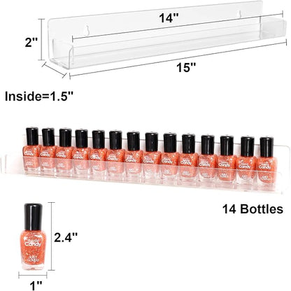 BTremary 15" Acrylic 6 Shelves Nail Polish Wall Mounted Holder Paint Organizer - Image 2