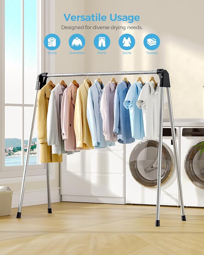 APEXCHASER Clothes Drying Rack Foldable, Stainless Steel Laundry Drying Rack - Image 6