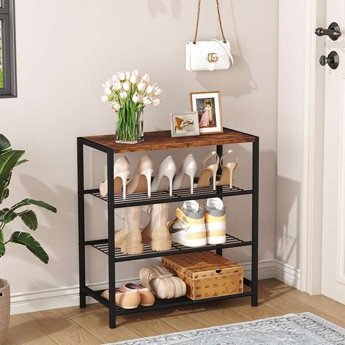 HOMEFORT 4-Tier Shoe Rack Organizer, Shoe Tower - Image 2