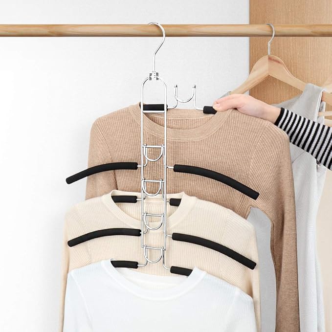 Space Saving Clothes Hangers, Anti-Slip Foam Padded Shirt Suit Hanger - Image 4