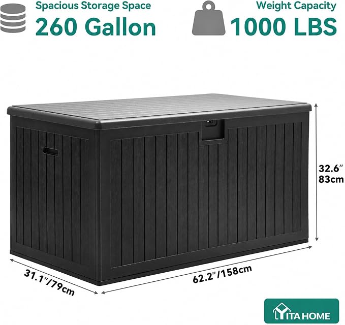 YITAHOME 260 Gallon Double-Wall Deck Box - Image 8